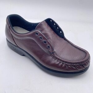 SAS Free Time Walking Shoes Women 8 M Mahogany Brown Leather Comfort Made in USA